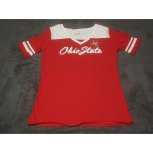 Ohio State Buckeyes Shirt Womens Large Red Football Ohio State Authentic Apparel